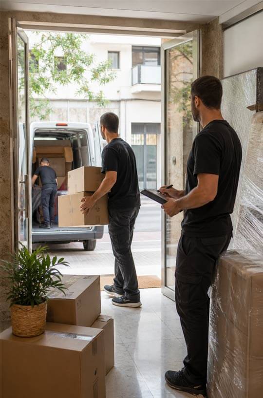 Cajas preparadas para una mudanza urgente en Terrassa